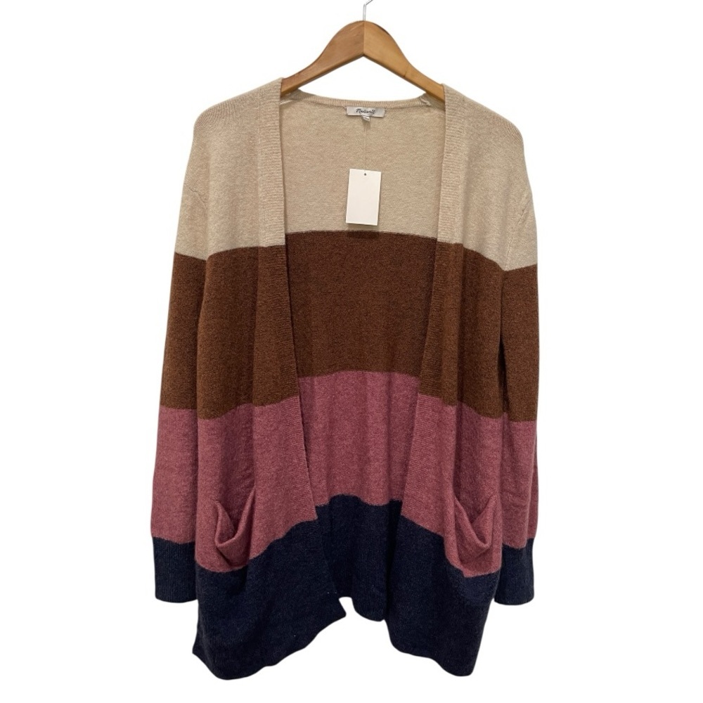 Madewell Alpaca Wool Blend Colorblock Cardigan Sweater | Size Small